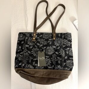 Myra Bag NWT in floral denim and leather.
